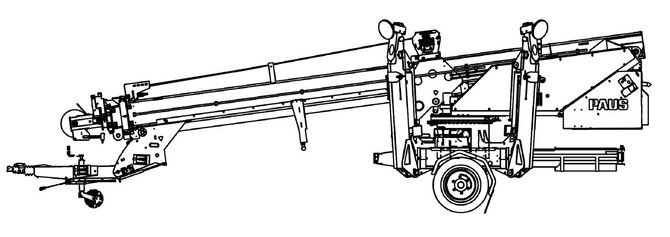 Technical drawing trailer crane PTK 27